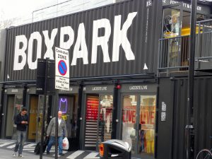 Exterior at Boxpark in Shoreditch