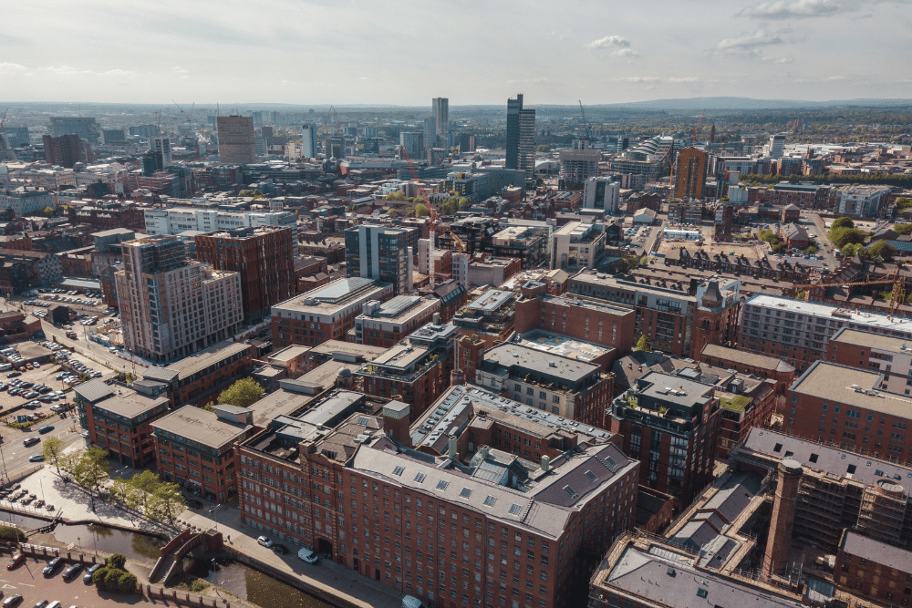 ancoats in manchester from above