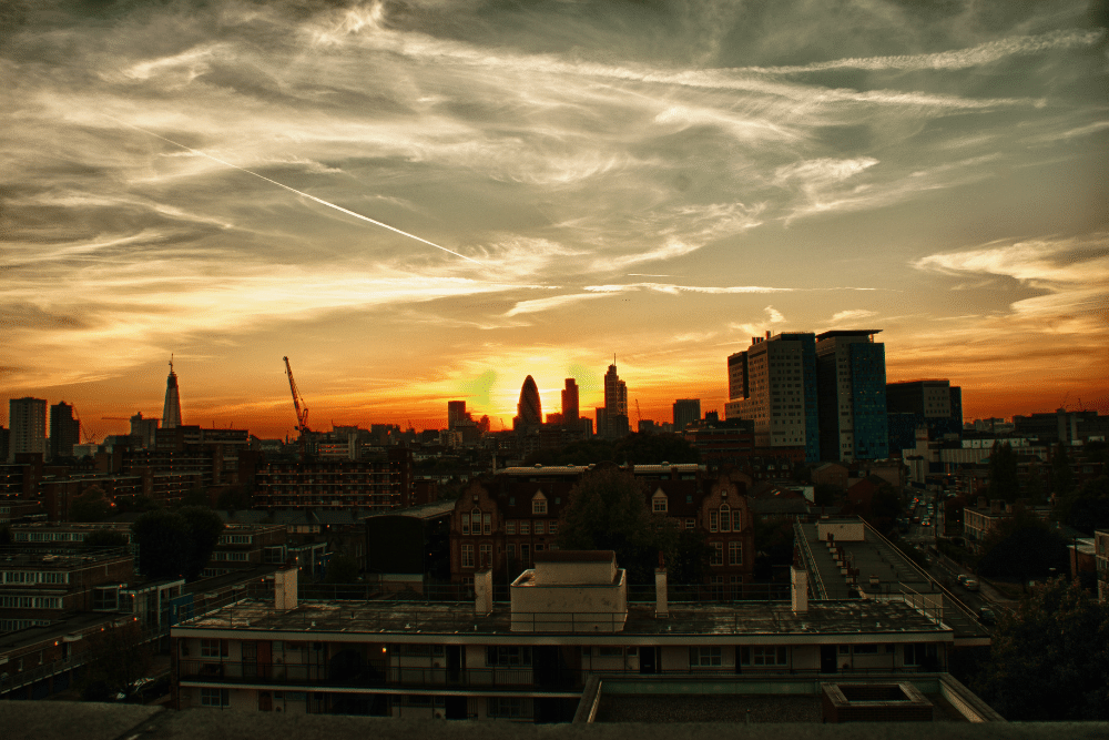 east london at sunrise