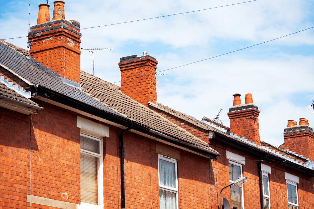 terraced houses in derby, england
