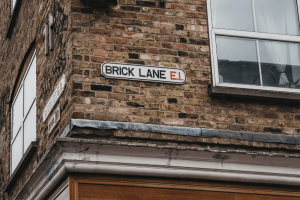 brick lane street sign in whitechapel
