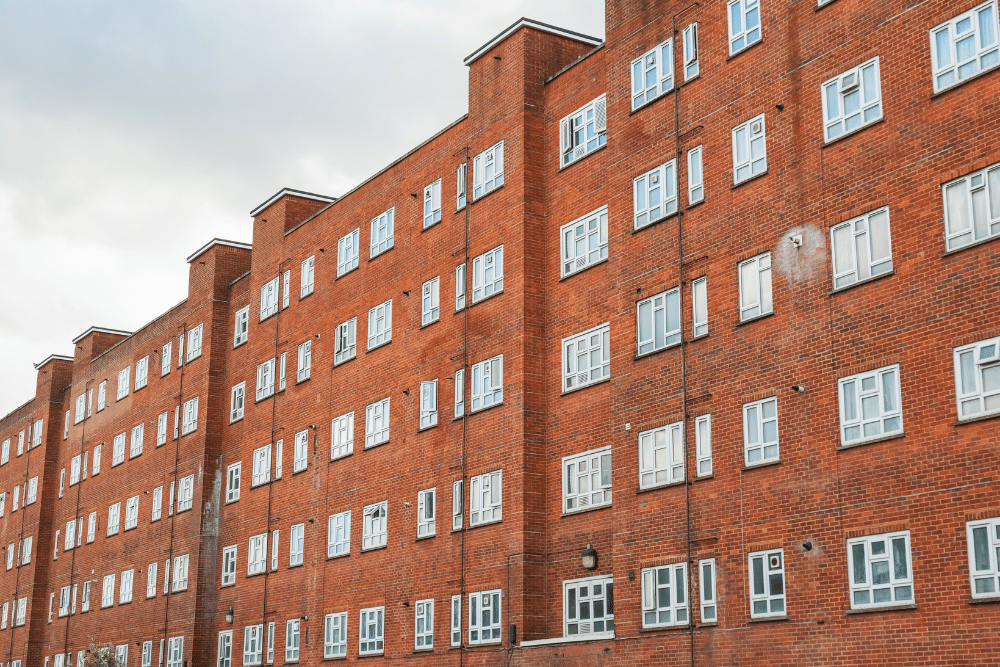 red brick flats in hackney near stoke newington